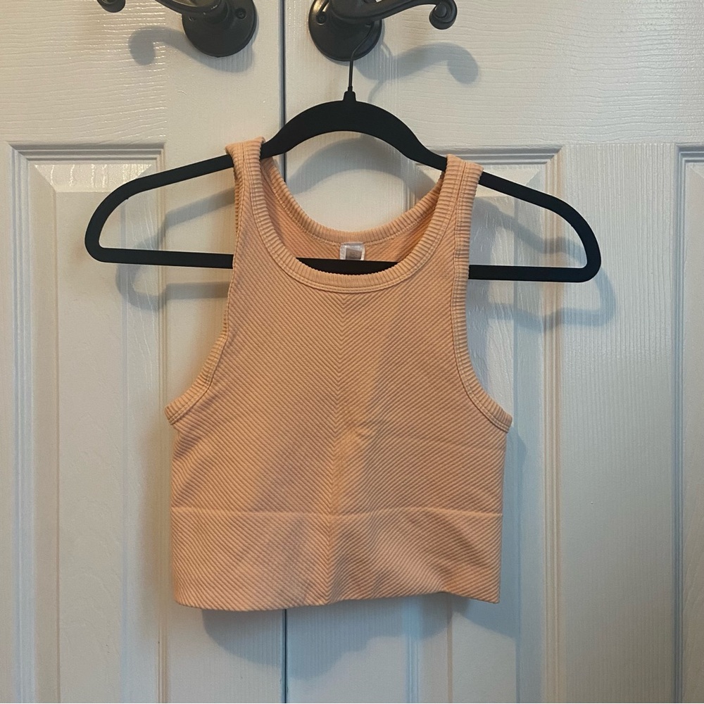 Womens Nikibiki Chevron Ribbed Crop Tank Top orange ONE SIZE